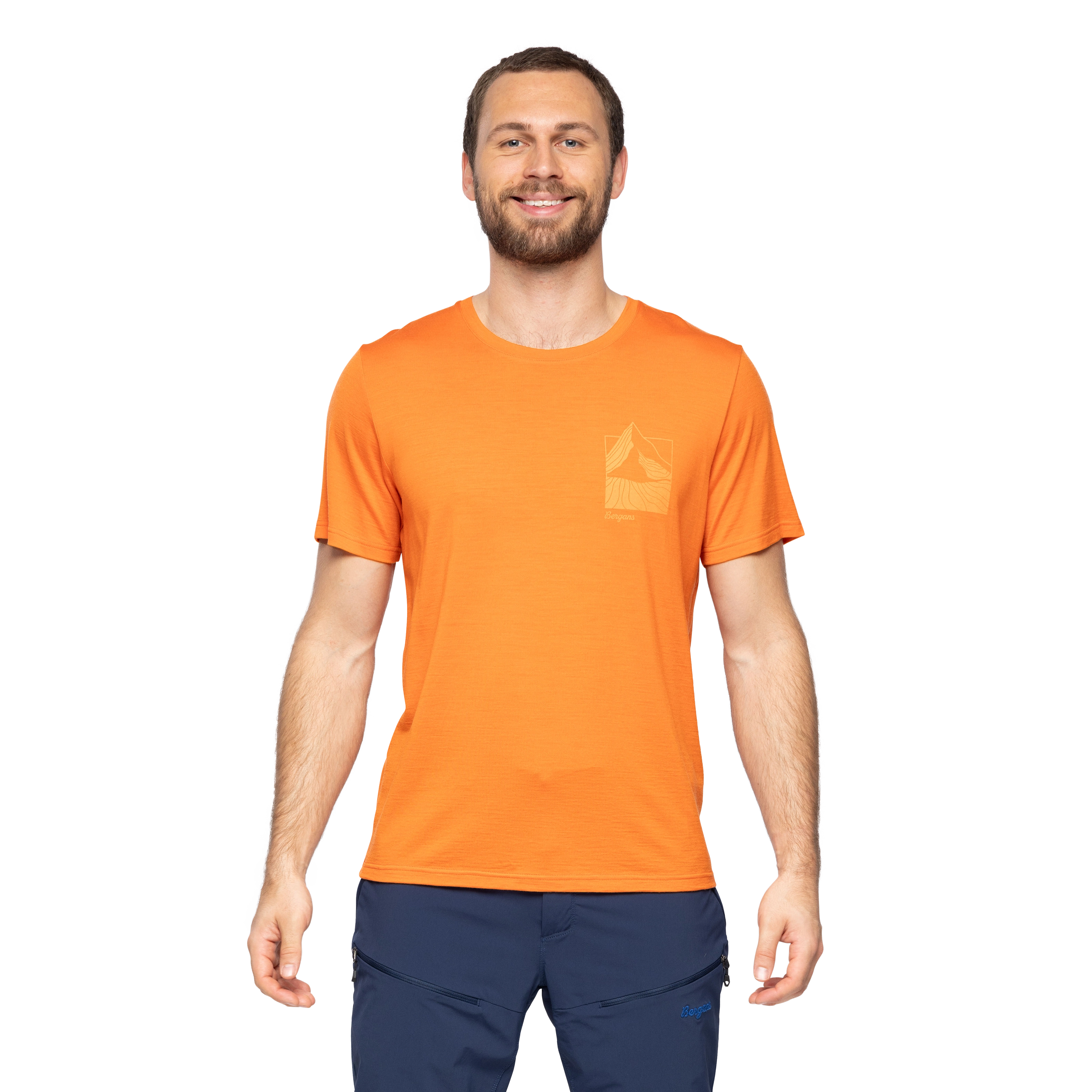 Rabot Mount Wool Tee Men Alert Orange