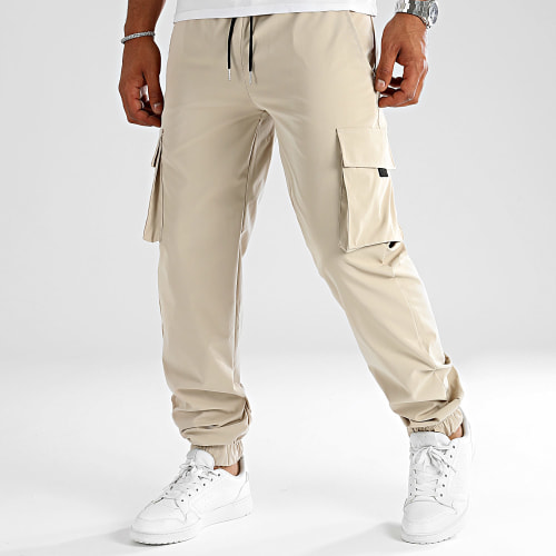 Lot De 2 Pantalons Cargo 0270 0276 Beige Vert Bouteille