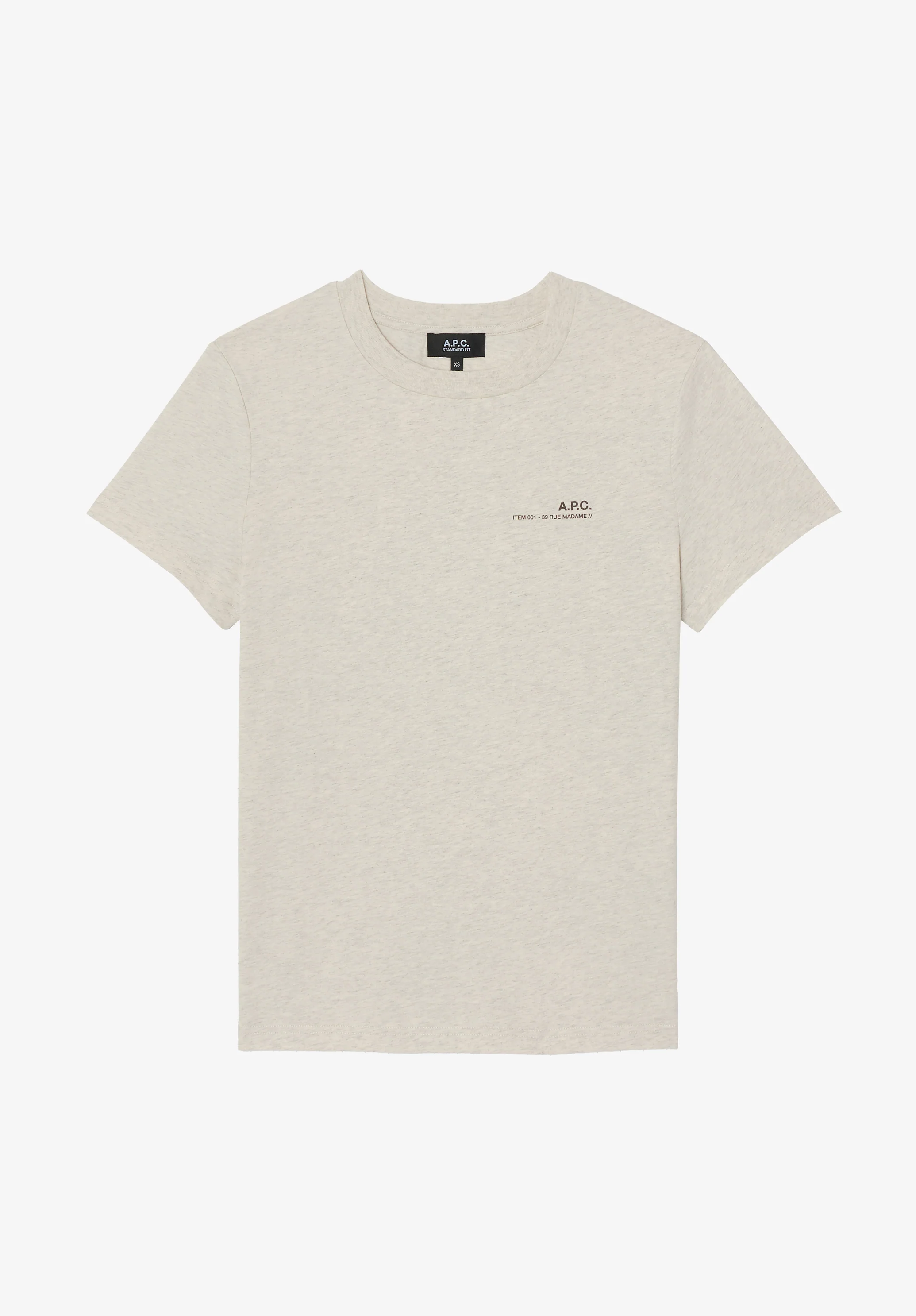 t-shirt standard item GOTS - Ecru chine / marron