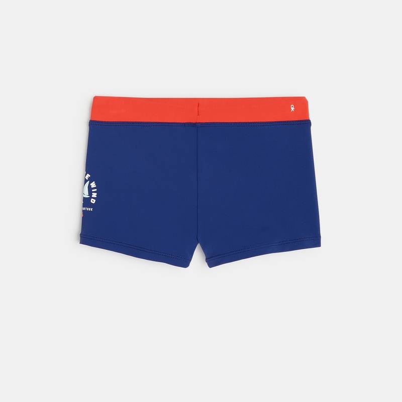 Boxer de bain motif voilier bleu garçon