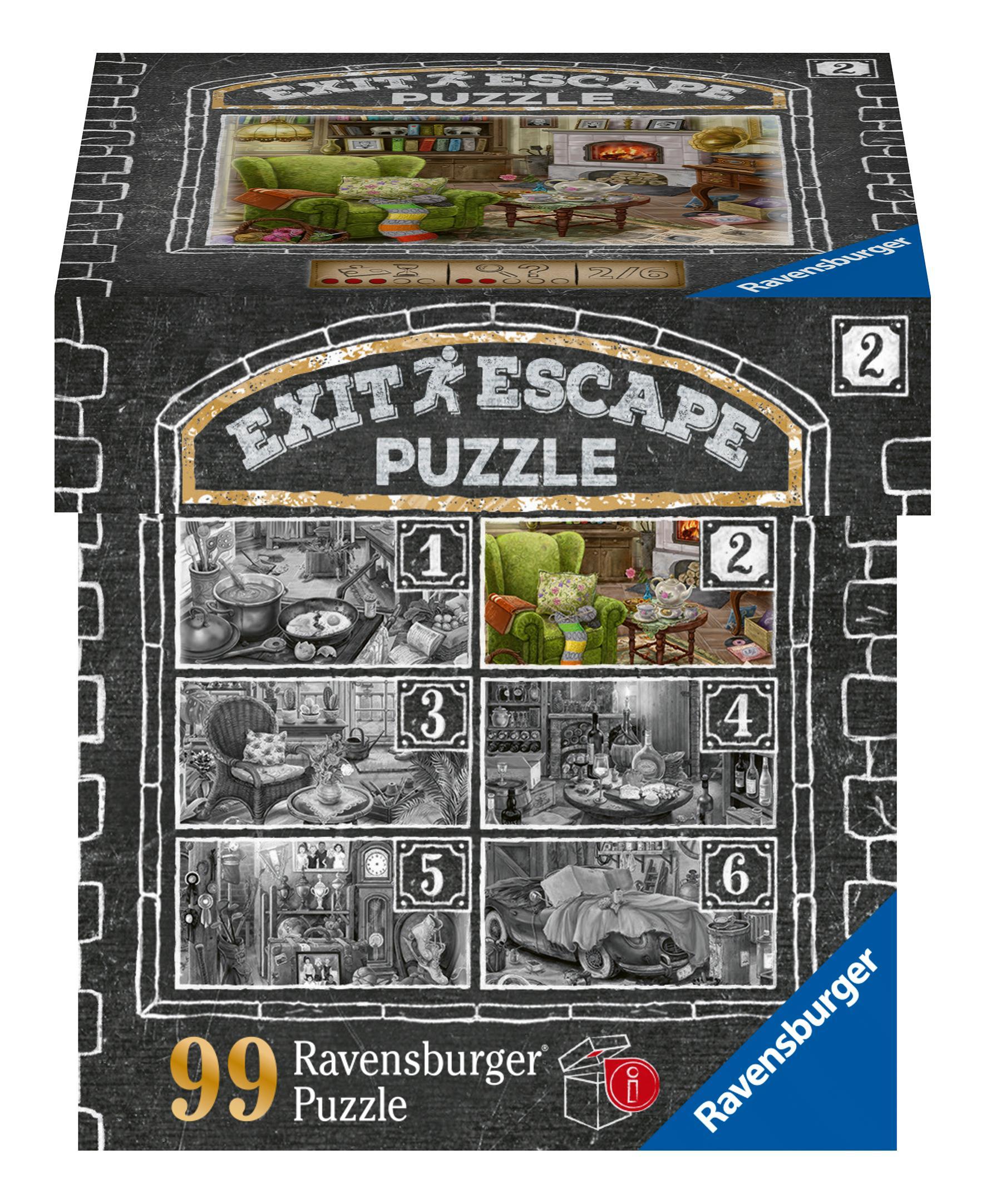 Ravensburger EXIT Puzzle 16878 - Im Gutshaus Wohnzimmer - 99 Teile Puzzle für Er