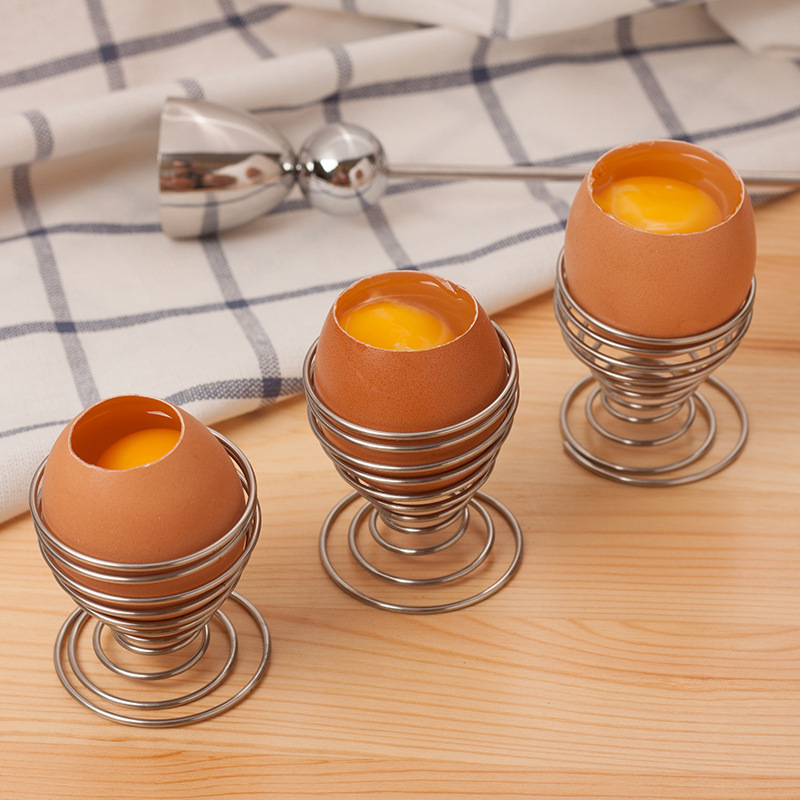 Spiral Eierbecher Frühstücks Ei Halter - Silber