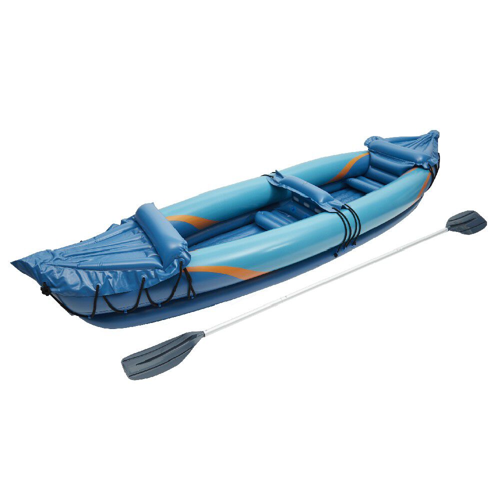 Kayak gonflable 2 places bleu orange