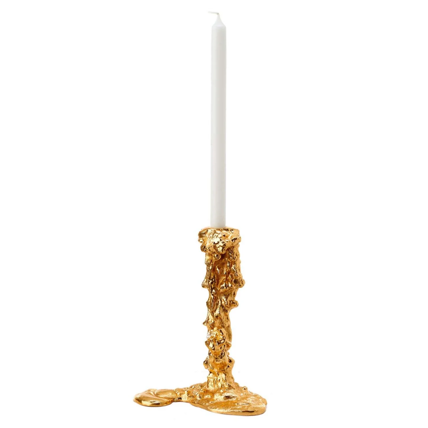 POLSPOTTEN  Drip lysestage, L - guldfarvet