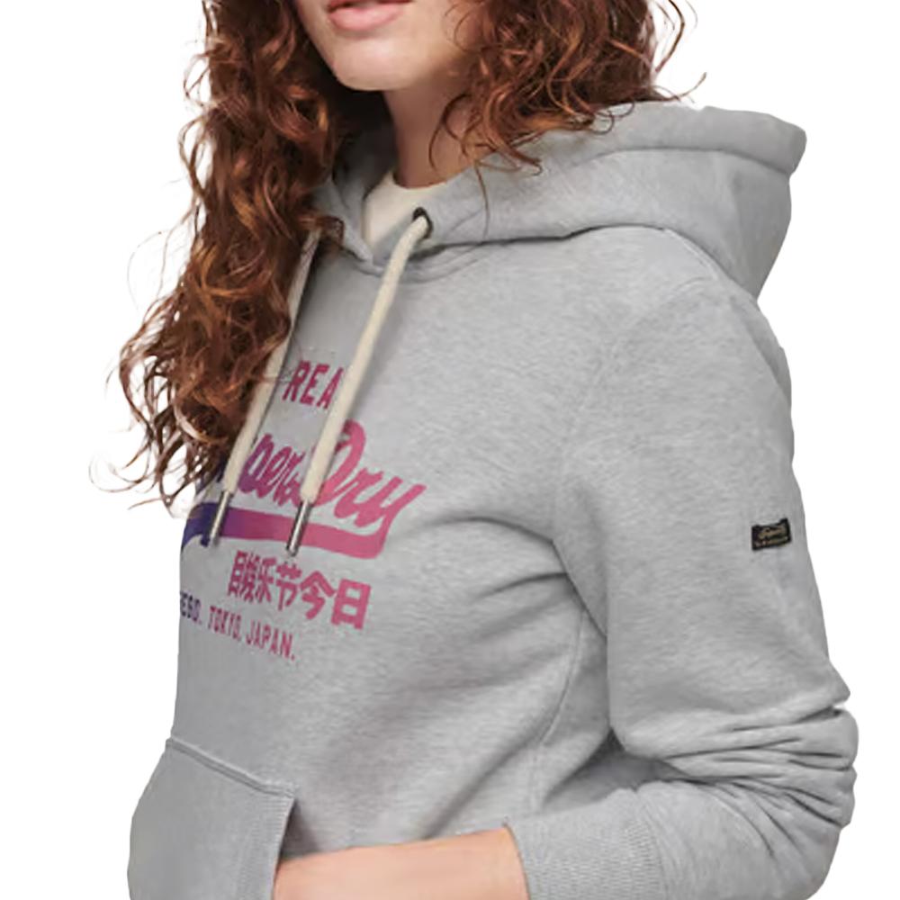 Superdry Sweat à Capuche Gris Femme Superdry Tonal Vl Graphic