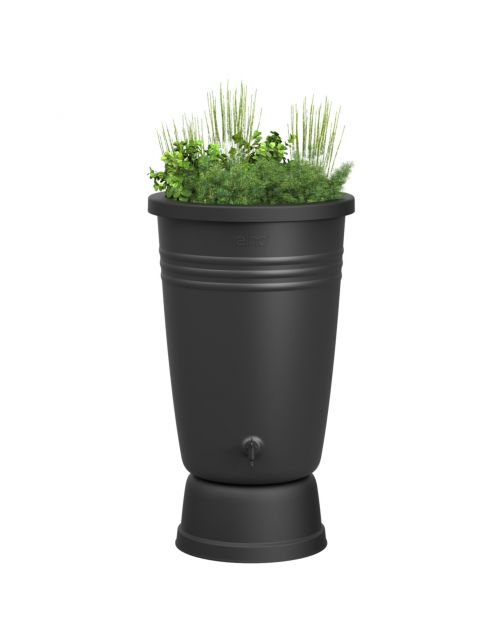 Elho Regenton Plus - Regenwatertonnen - 110 l Zwart