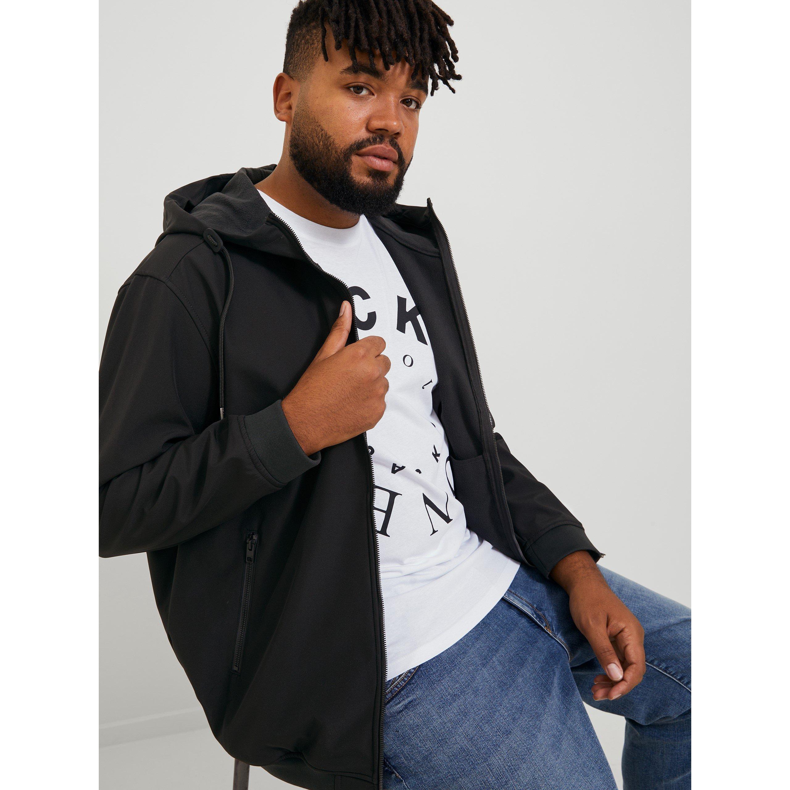 Jack and Jones Jack Softshell Hooded Jacket Mens Plus Size