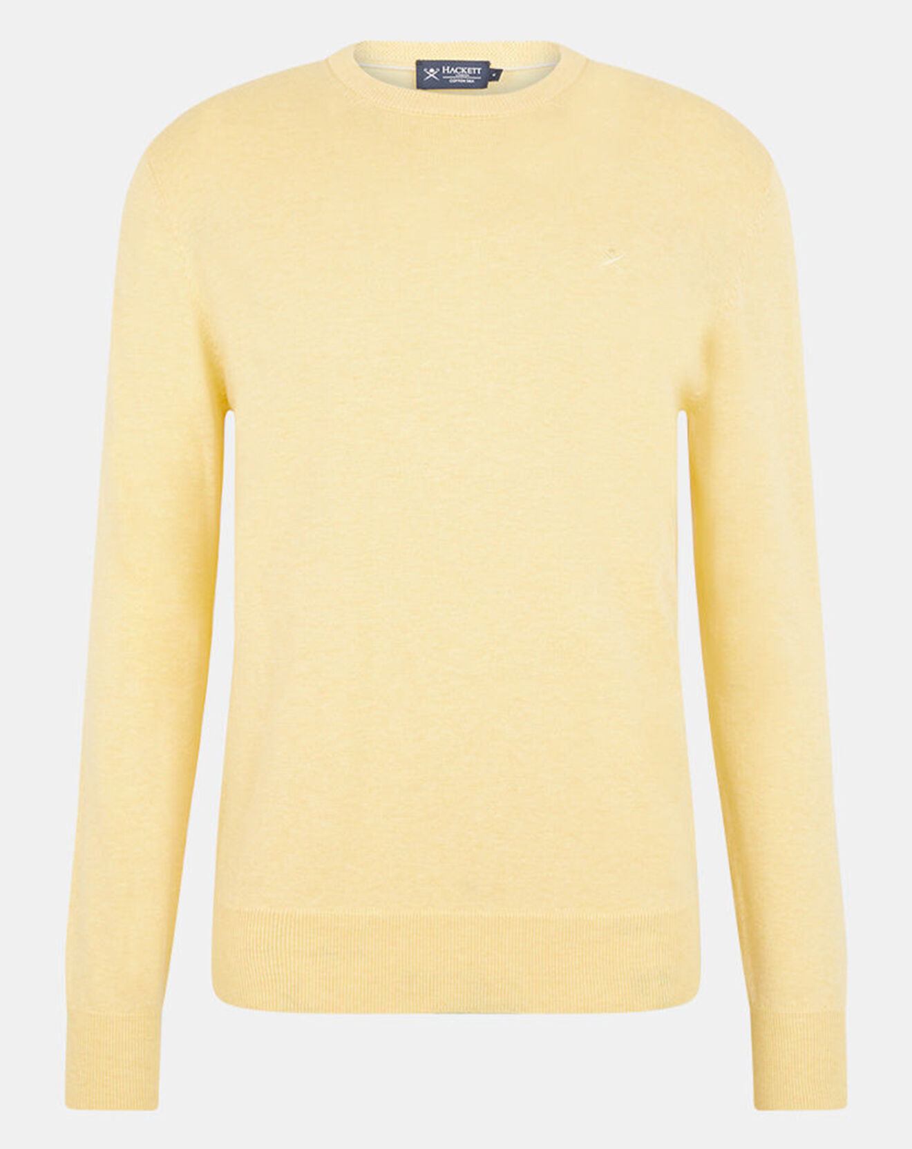 Hackett London Pull en Coton & Soie col rond jaune