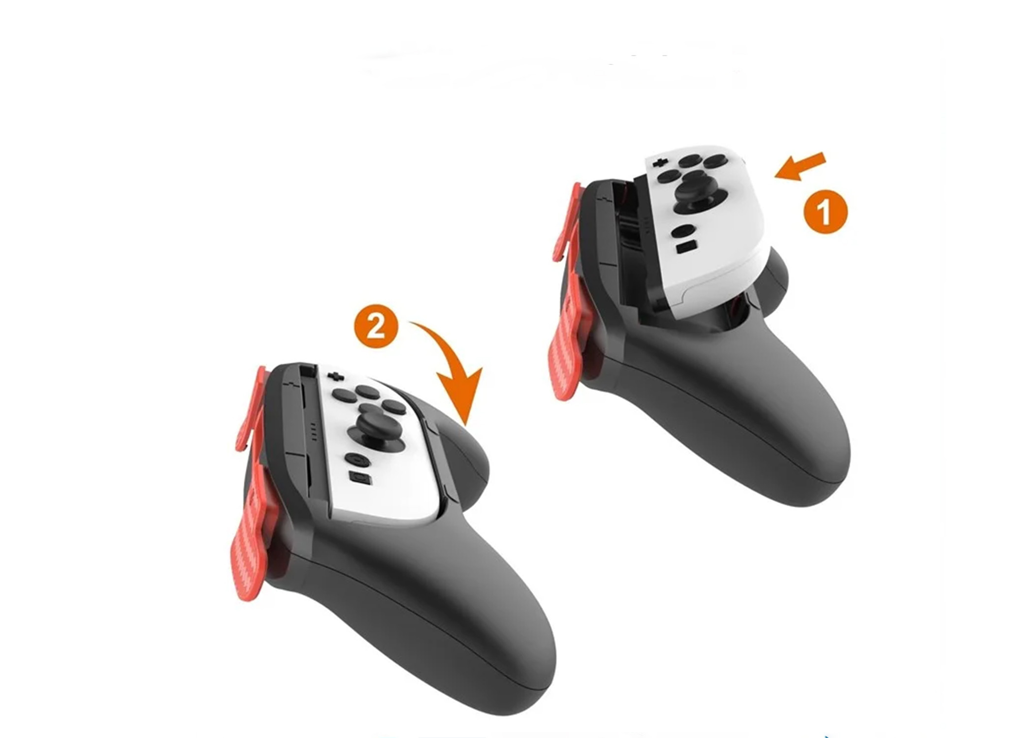 (2er Set) Griff Halterung Gamepad Hülle kompatibel für Nintendo Switch 2 / Joy-Con Controller - Blau / Rot