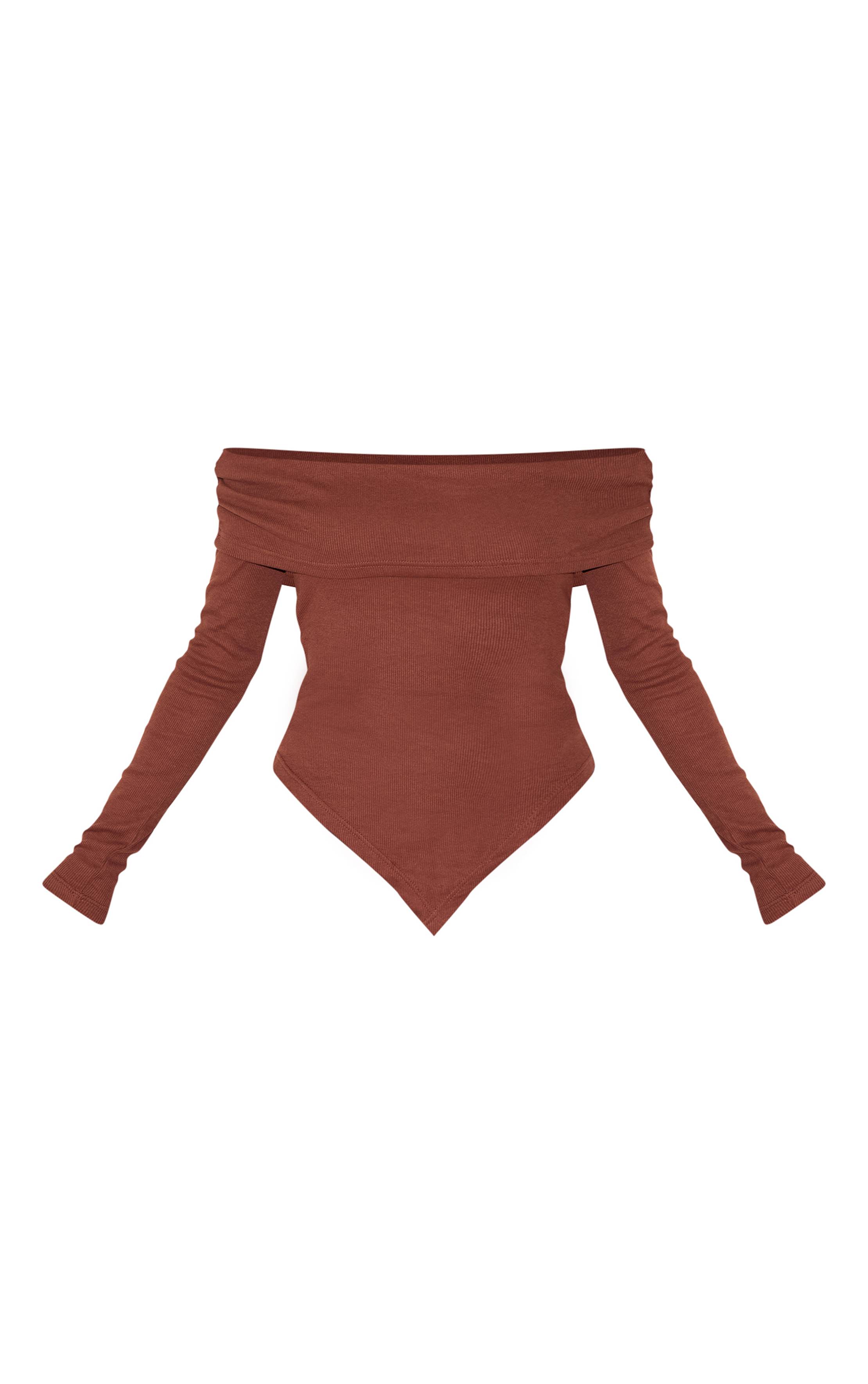 Haut Long Bardot À Col Rabattu Et Ourlet Asymétrique