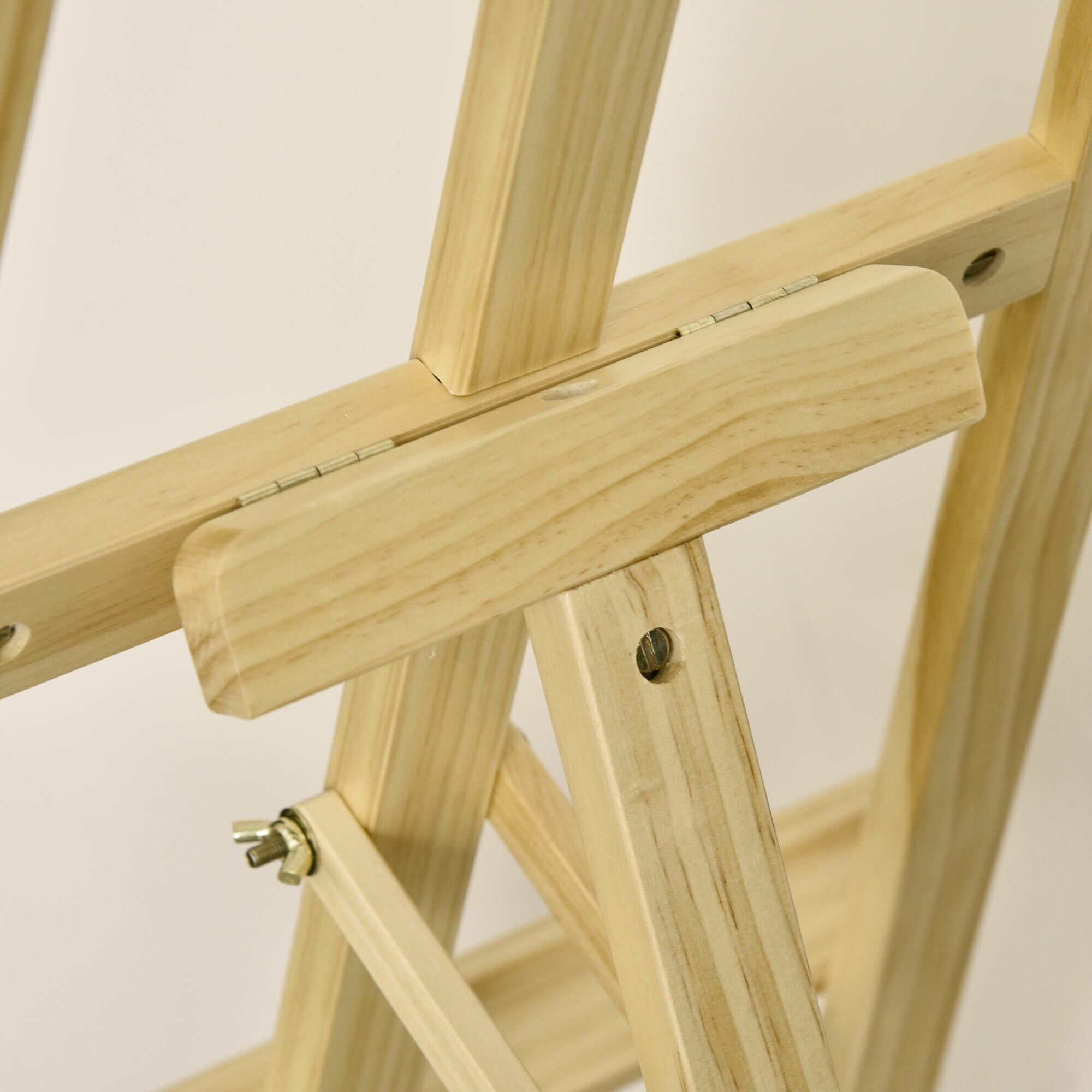 HOMCOM Staffelei Staffelei Keilrahmen mit Halterung Atelierstaffelei 90° einstellbar holz Natur 51,5 x 71,5 x 134,5 cm (LxBxH)