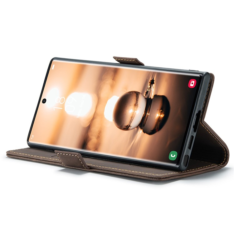 Samsung Galaxy S24 Ultra Leder Tasche Flip Wallet Etui mit Kartenfächern - Dunkelbraun