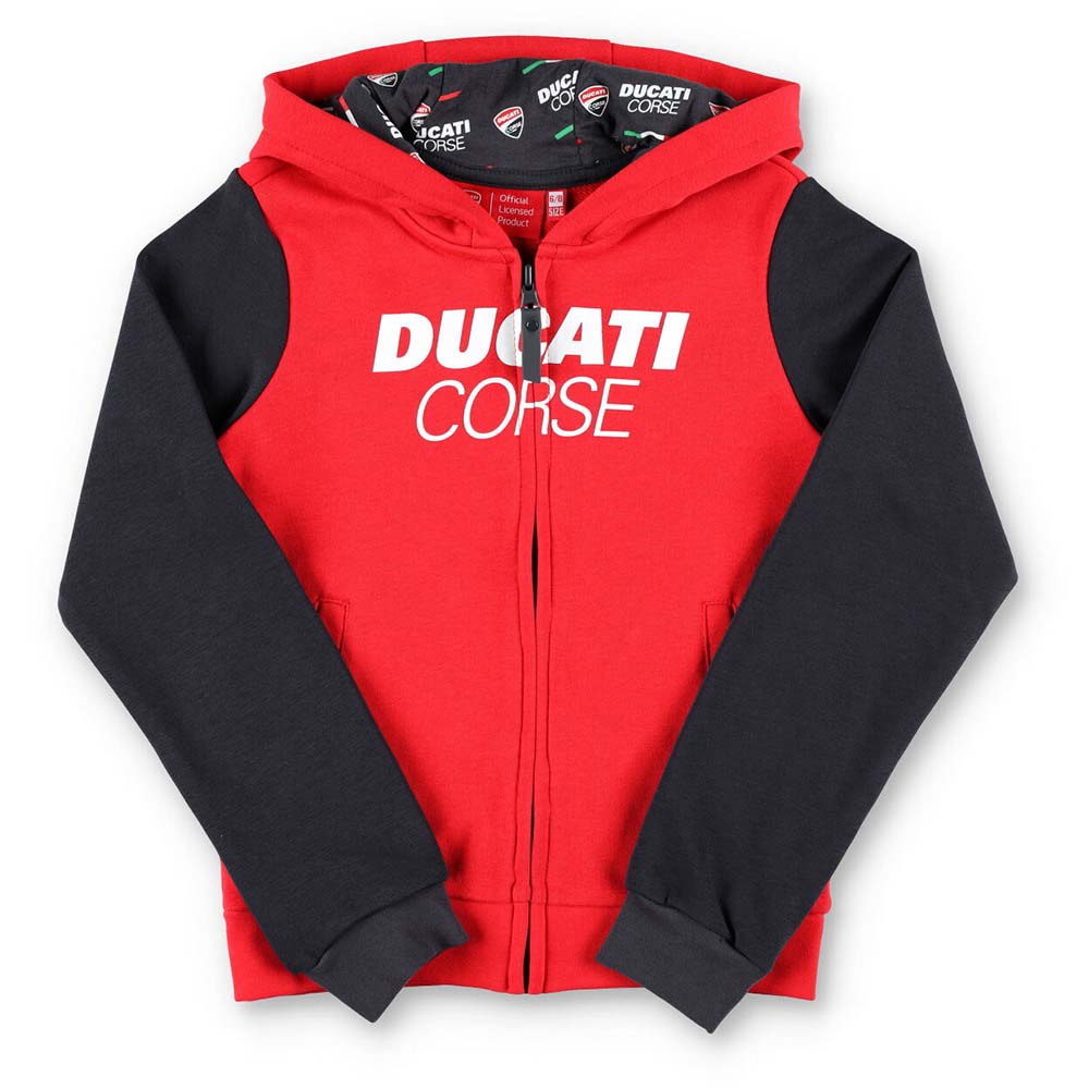 ducati racing - Sweat zippé à capuche enfant Corse Rouge / Anthracite
