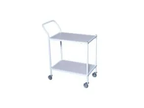 Serveringsvogn 75x39x71 cm med Håndtag Lille 2 hylder Pulverlakeret stål,stk