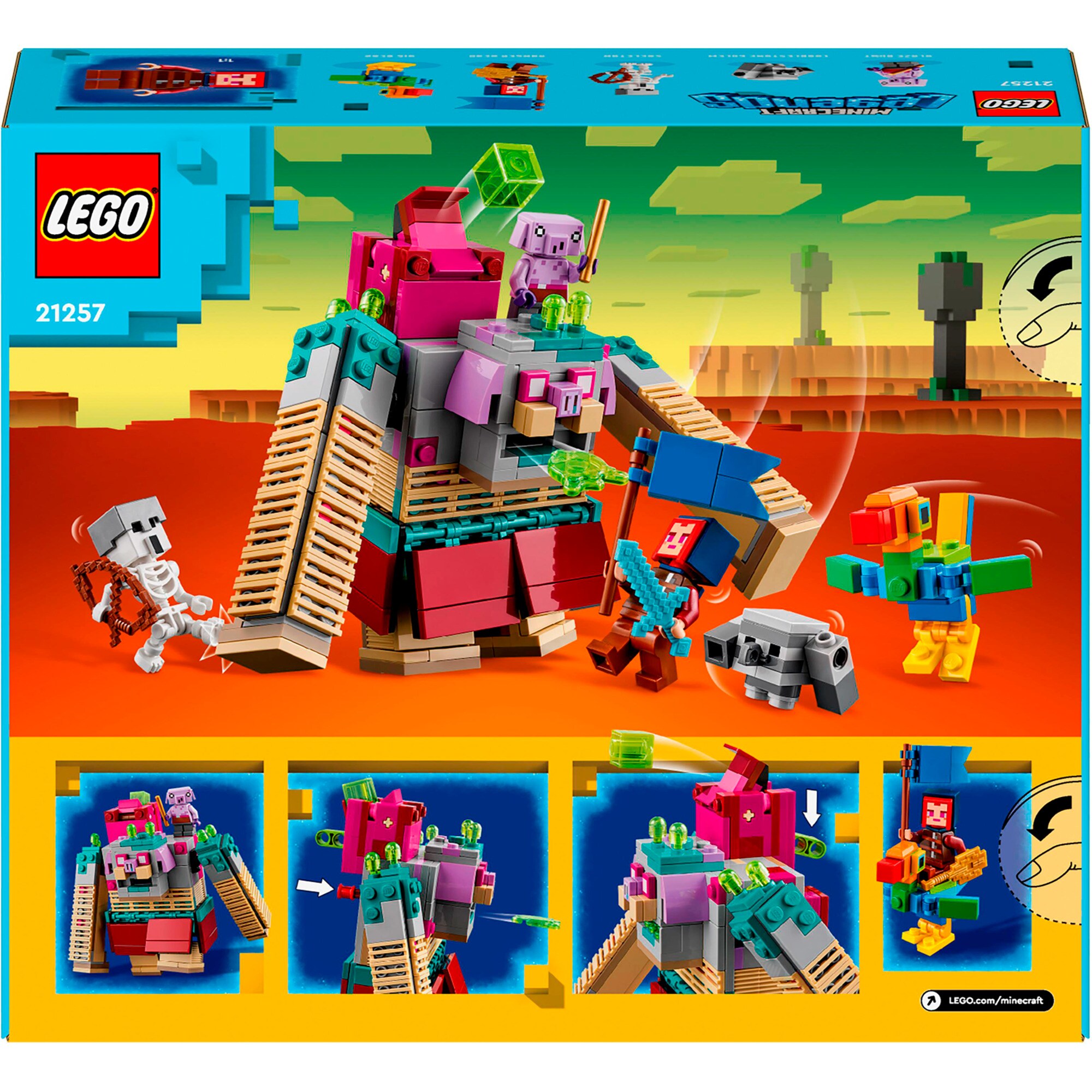 LEGO Konstruktionsspielzeug Minecraft Showdown mit dem Verschlinger