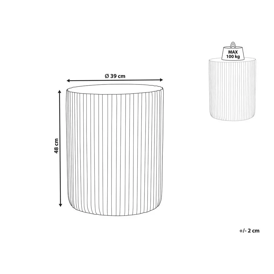 AMARO - Bijzettafel - Lichtgrijs - Lichtbeton