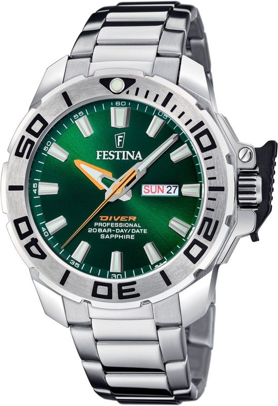 Festina - F20665/2 - Heren Horloge - Zilver - Roestvrijstaal - Quartz
