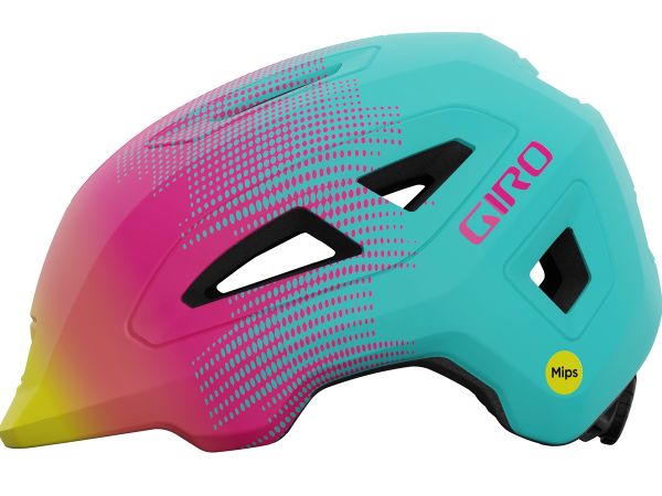 Giro Scamp 2 Mips Børnehjelm, Matte Teal/Pink Towers