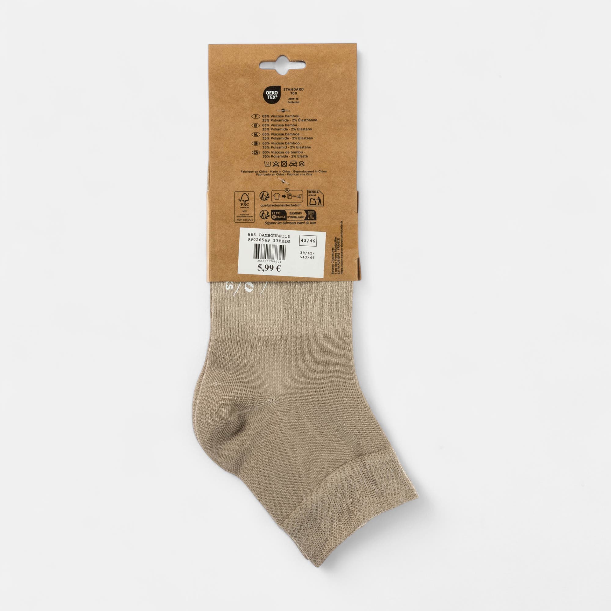 Chaussettes Homme beige