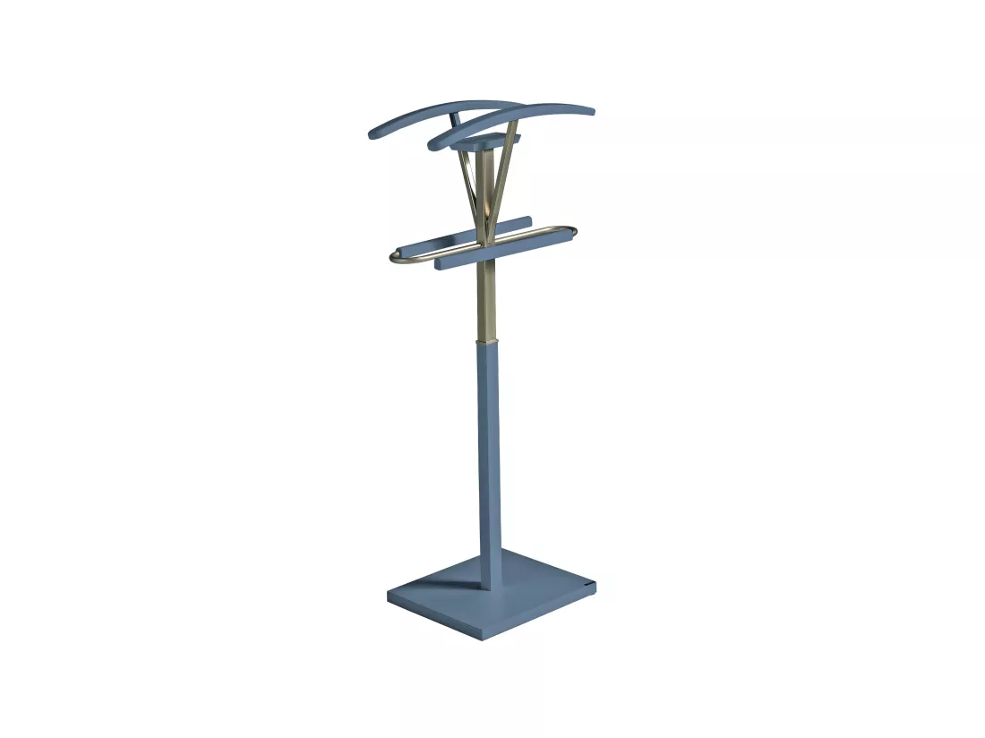 Valet de nuit - H110cm x L47cm x P34cm - hêtre massif bleu - Couple