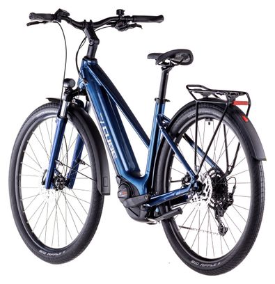 VTC Électrique Cube Touring Hybrid One 625 Trapeze Shimano Cues 9V 625 Wh 700 mm Bleu Deep Sea 2025