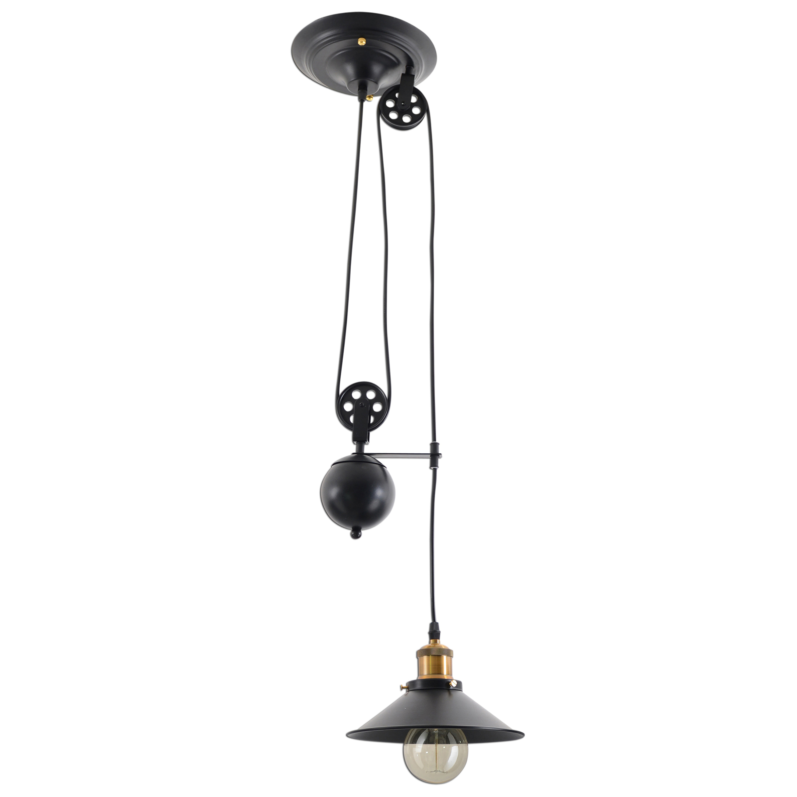 Gegenzug-Pendelleuchte COTTAGE - schwarz - 165 cm