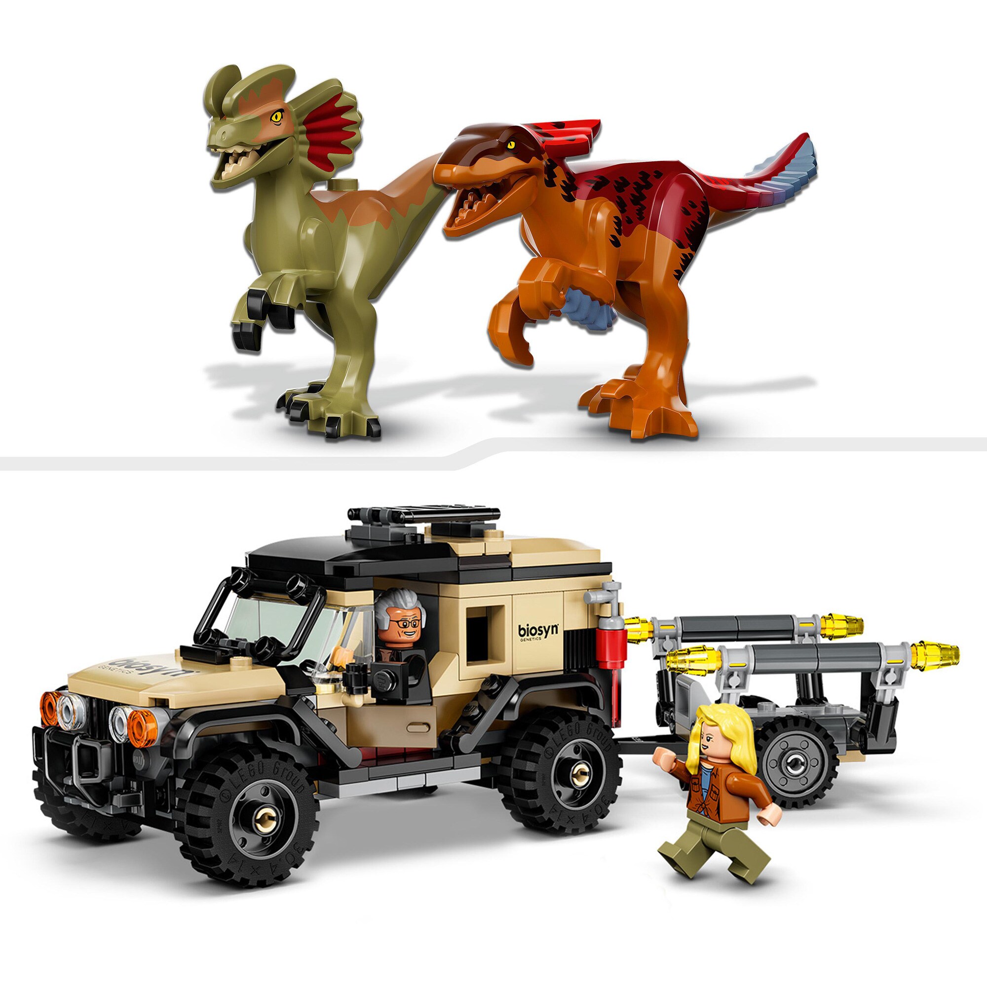 LEGO Konstruktionsspielzeug Jurassic World Pyroraptor & Dilophosaurus Transport