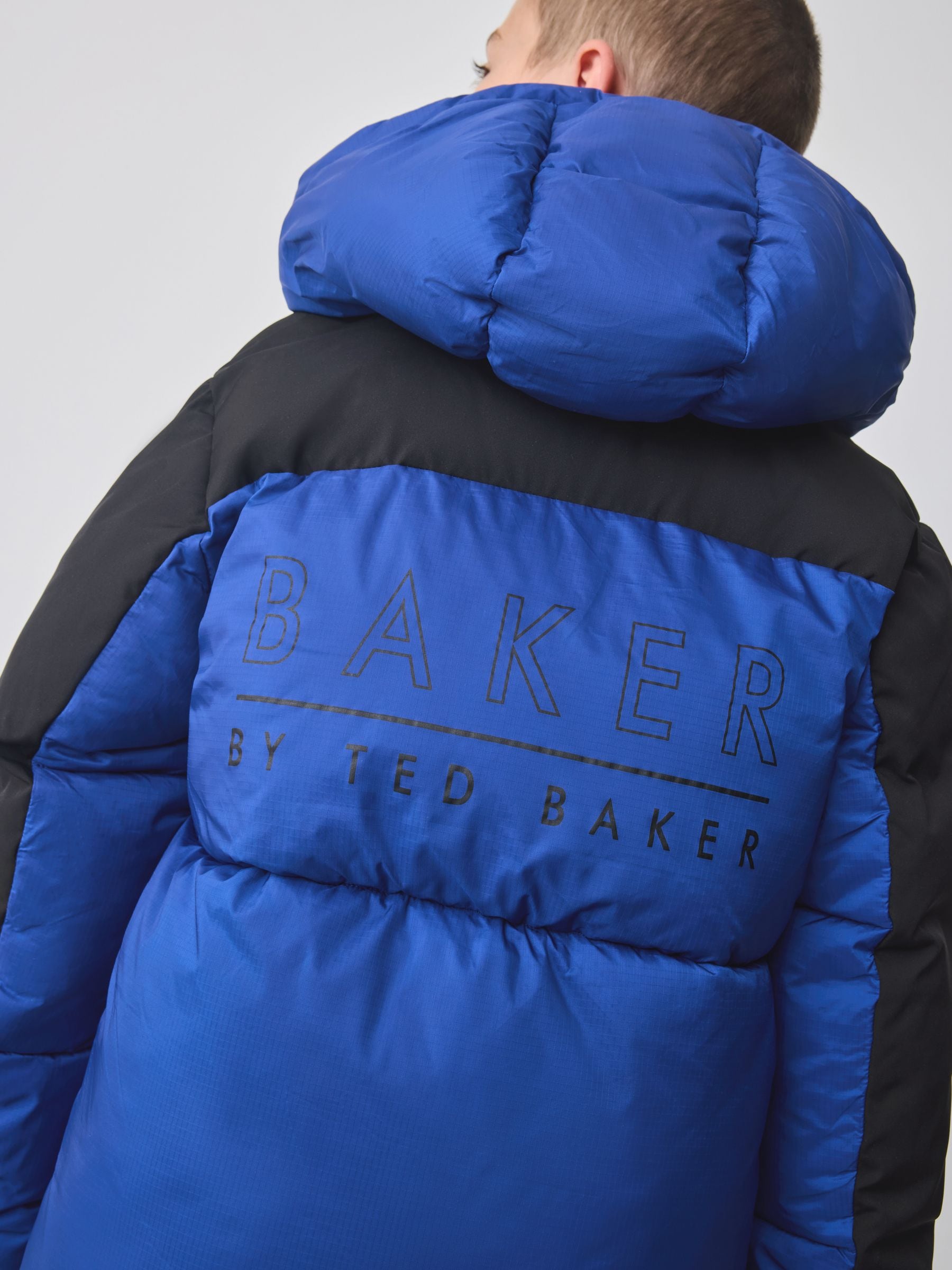 Blauw/Zwart - Baker By Ted Baker Shower Resistant Colourblock Padded Jackets