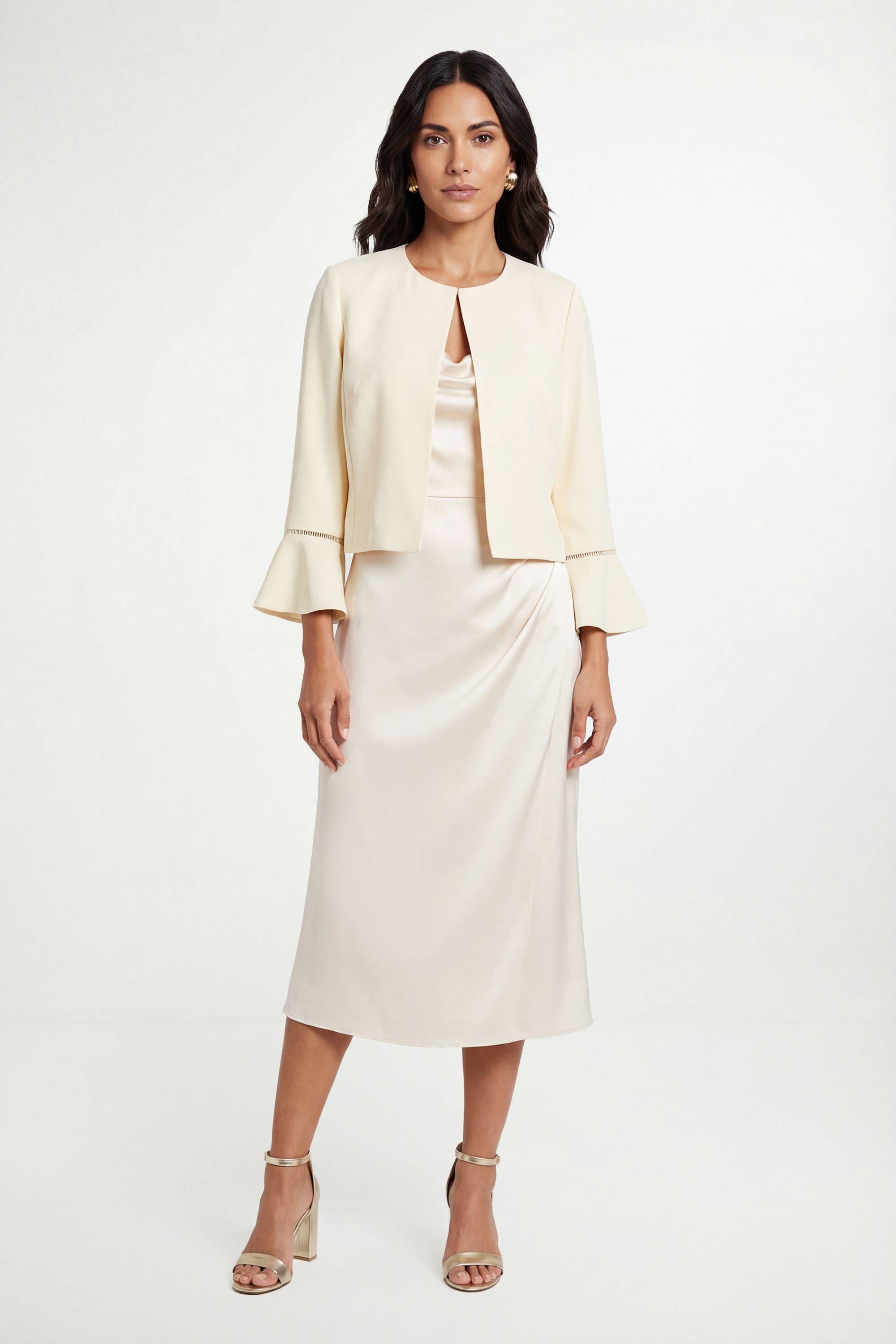 Wallis Veste À Manches Évasées En Tissu Tissé