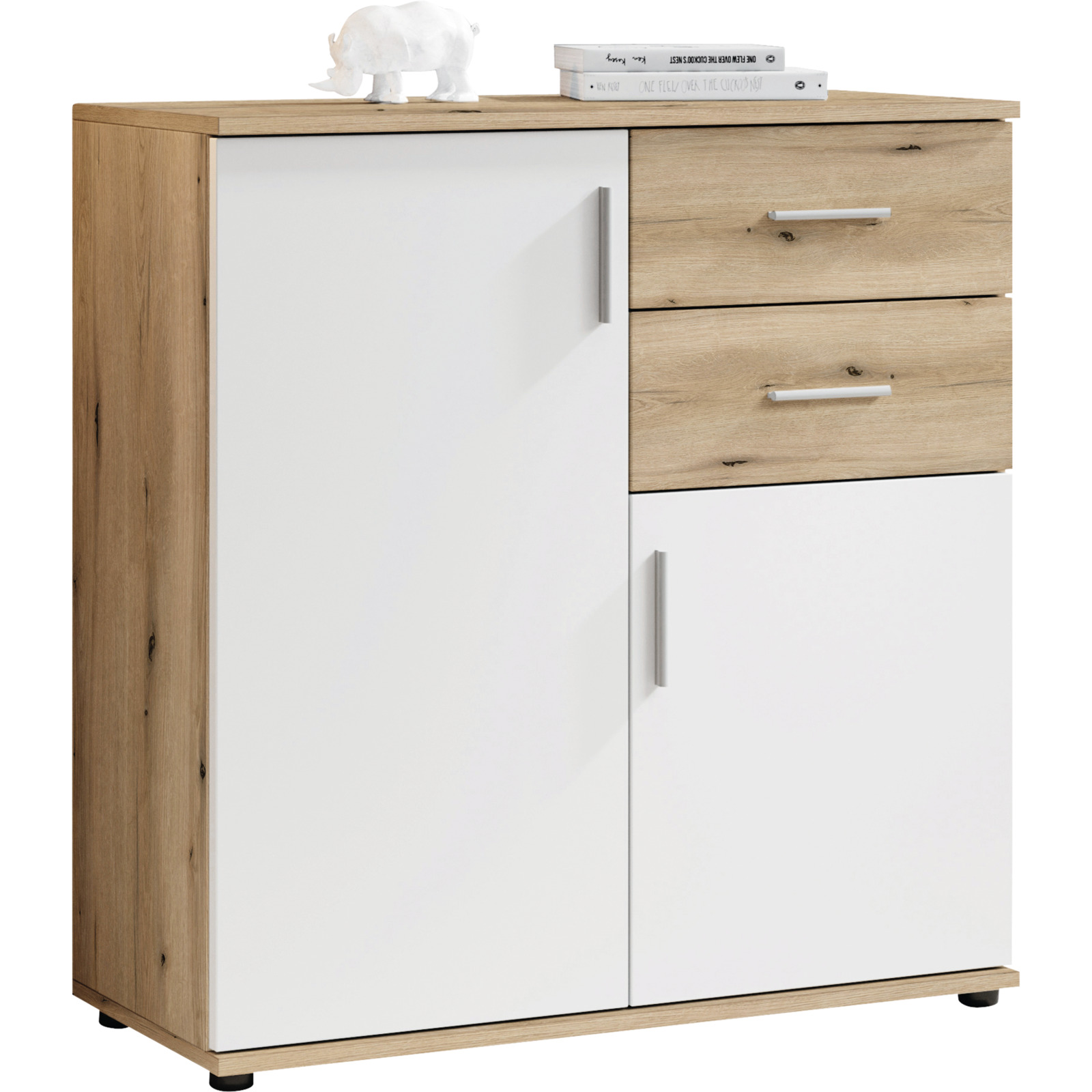 Kommode Leon Dekor Eiche Evoke weiss 80 x 84 x 35 cm