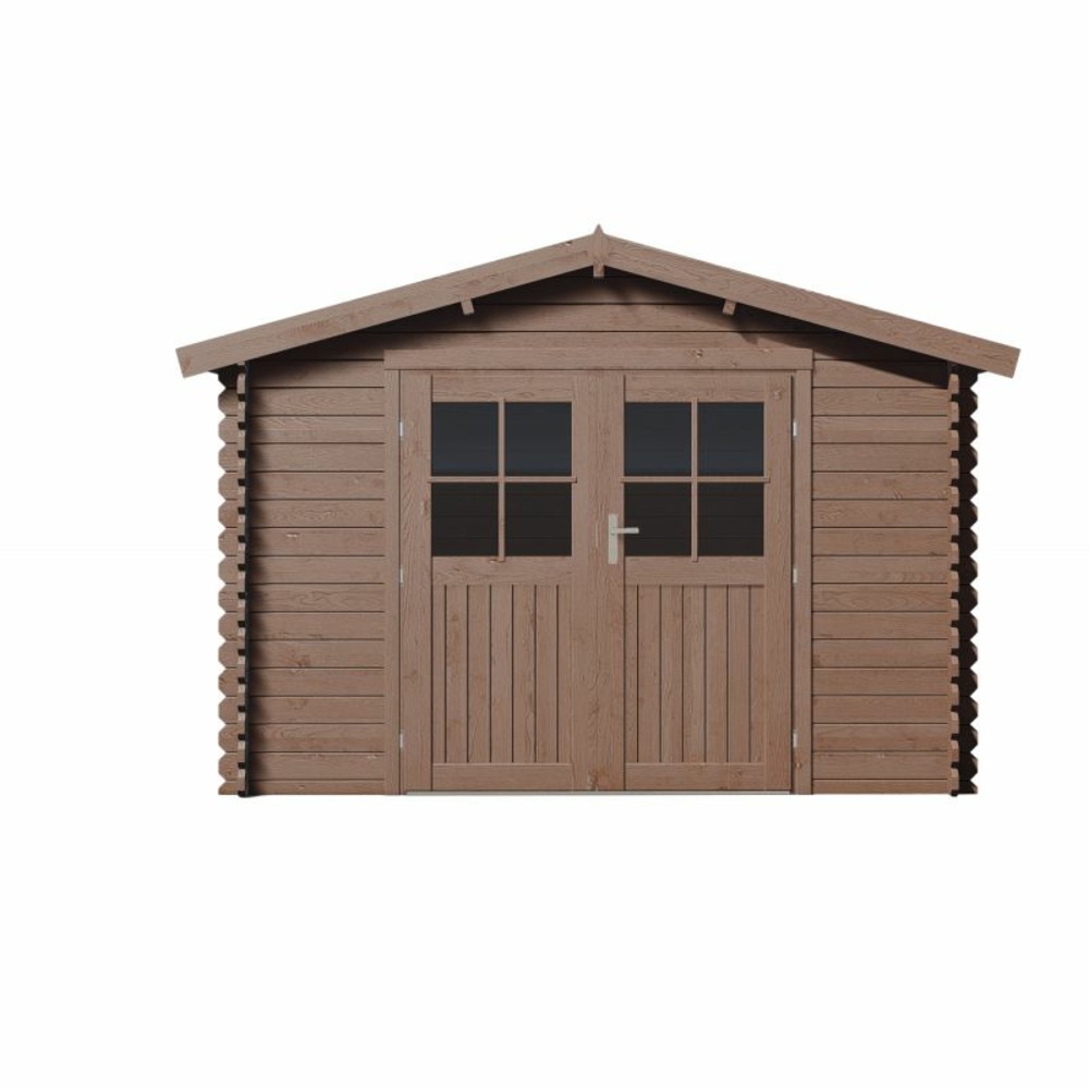 Abri de jardin megeve de 9,3 m² en bois de pin ép. 28 mm traité autoclave