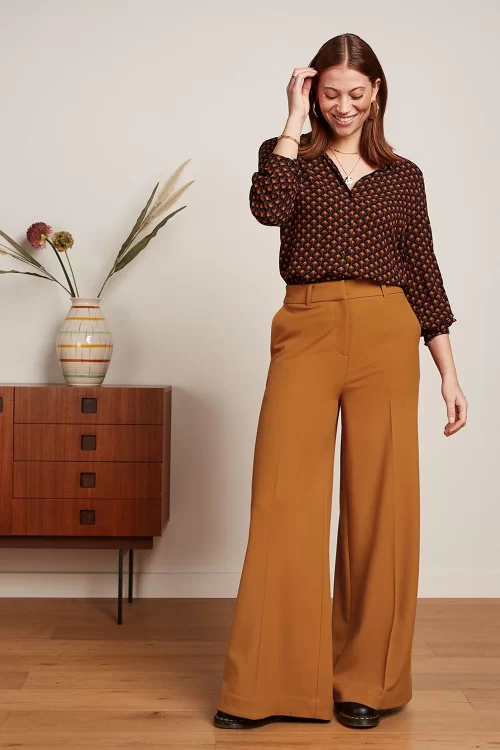 King Louie Chloe Tuillerie pantalon in maple oranje