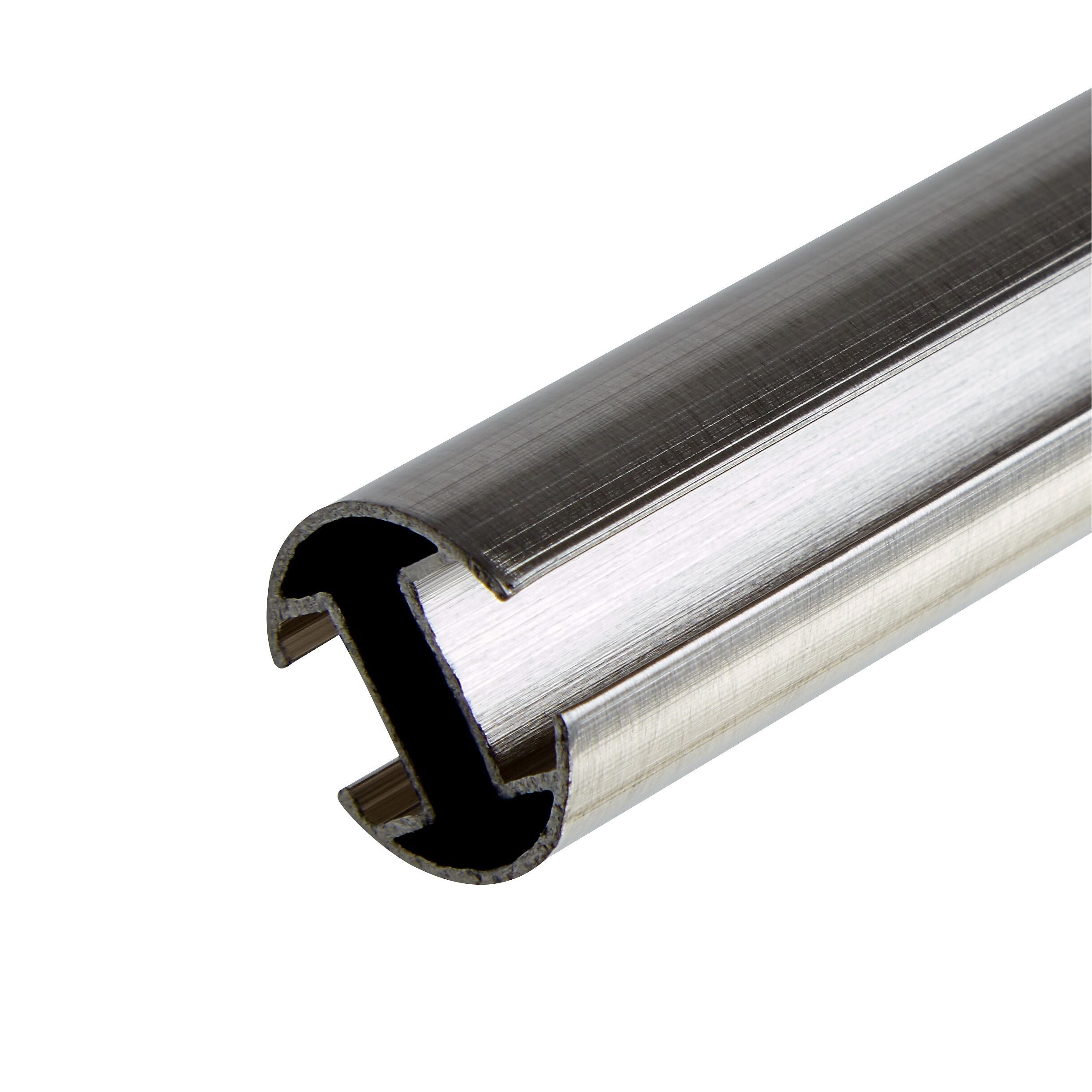 METALL Vorhangstange mit Innenlauf - Silber / B: 160.0 cm