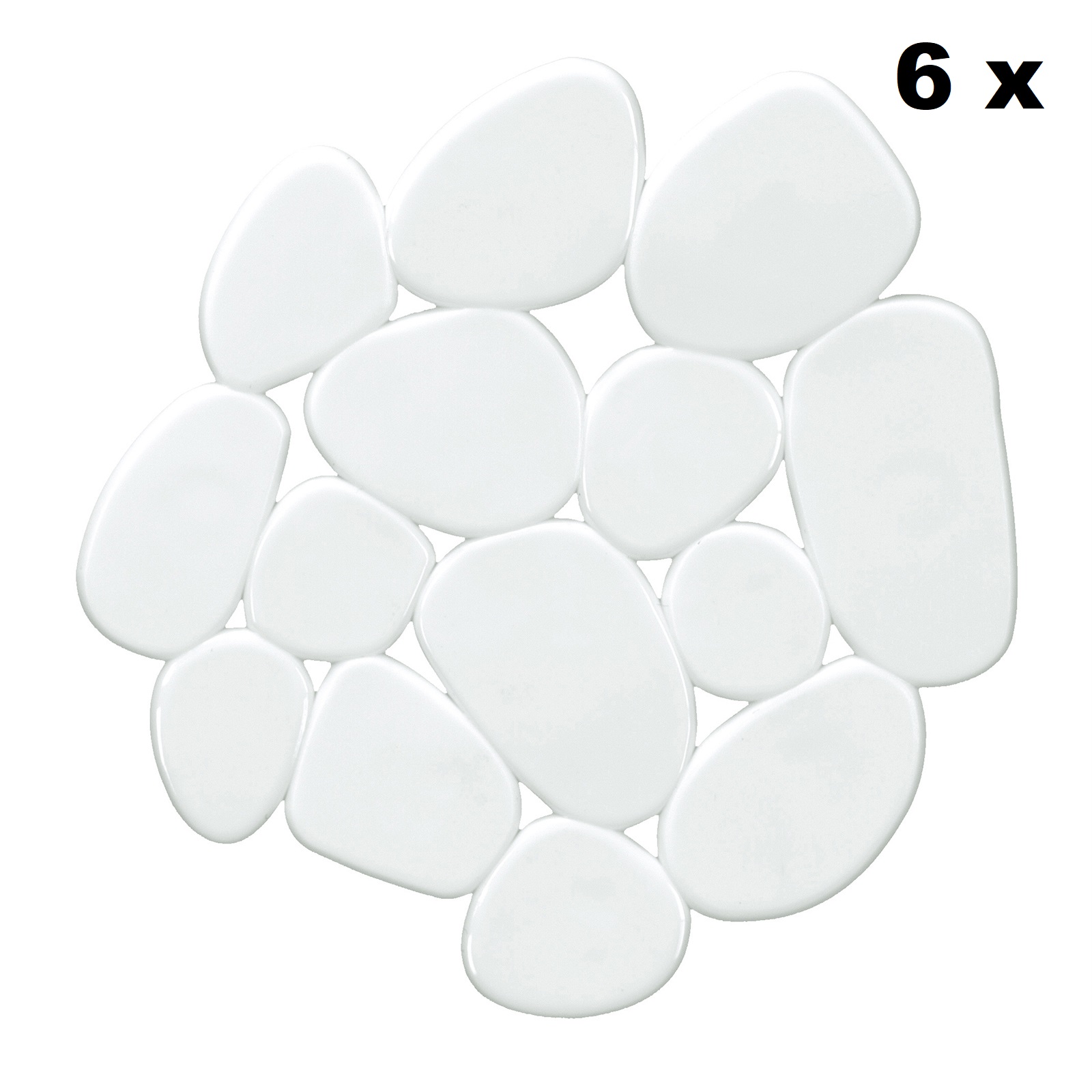 Kleine Wolke 6er Set-Anti-Rutsch-Sticker - rauchgrau - Steinoptik