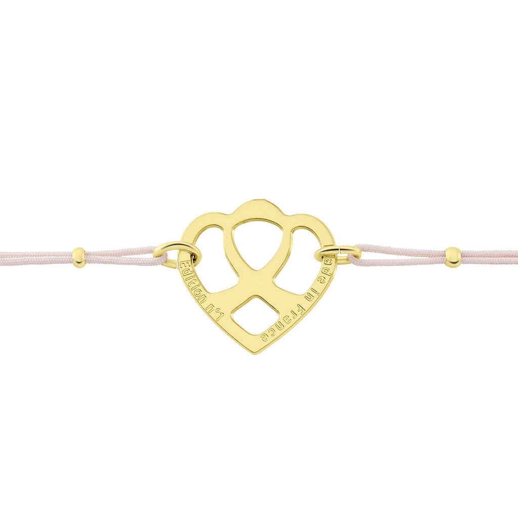 Bracelet Solidaire Lutte Contre Le Cancer Laiton Doré