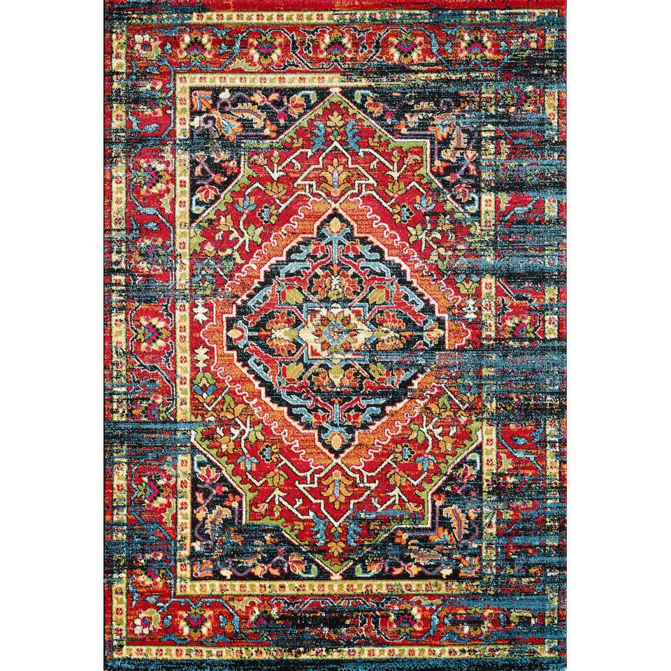 Vintage Marrakech Vloerkleed Zwart / Multi Laagpolig - 240x340 CM