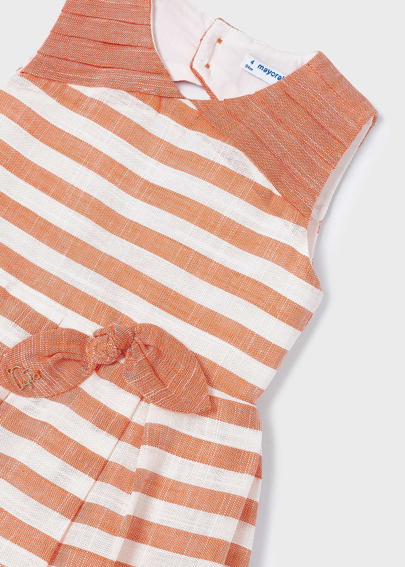 Vestido listrado fúcsia para meninas