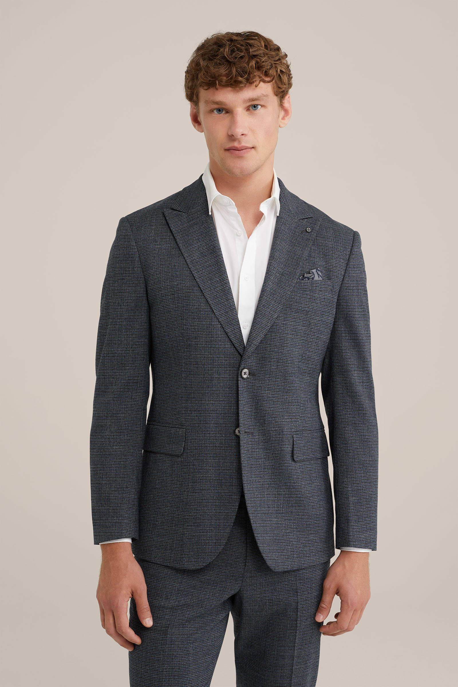WE Fashion geruit colbert mid grey melange