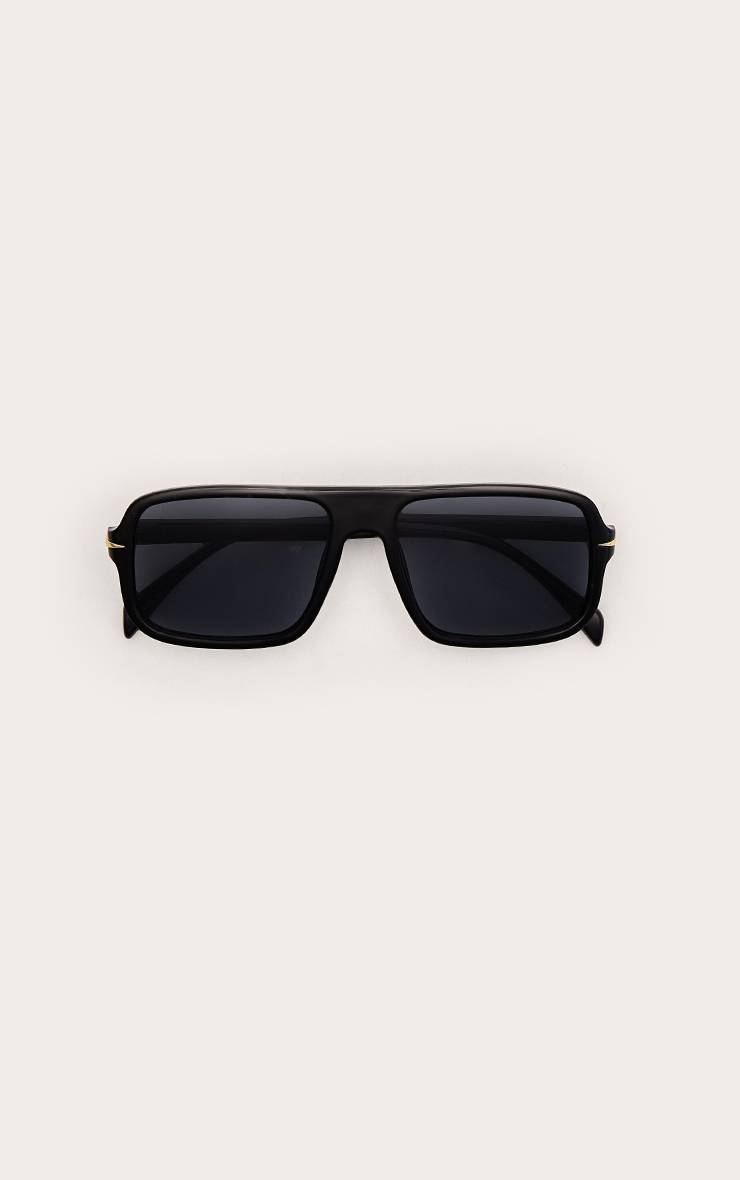 Noir Lunettes De Soleil Carrées Oversize À Monture Fumée