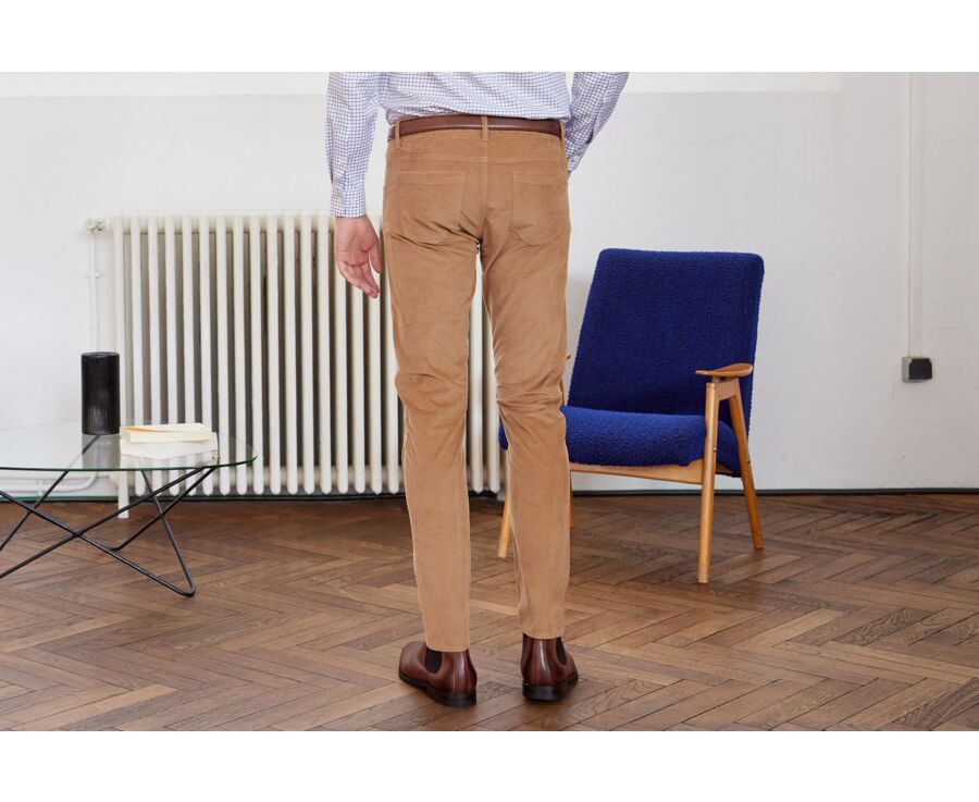 Pantalon 5 poches velours homme Camel - KARS
