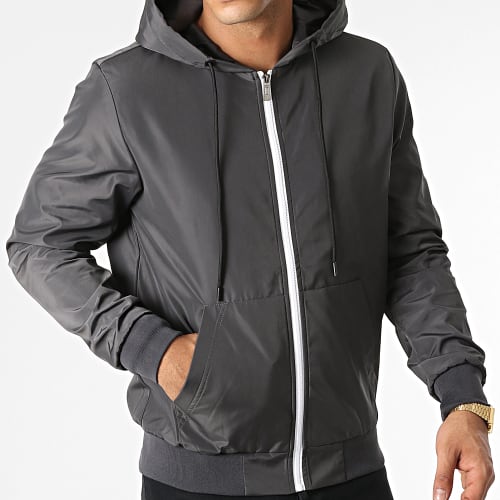 Veste Zippée A Capuche AGL020 Gris Anthracite