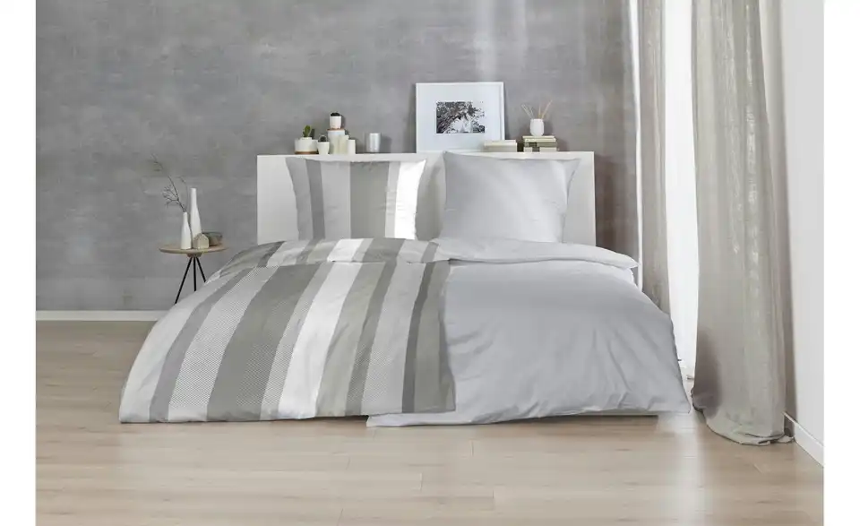 Bettwäsche-Set Grau 200 cm 135 cm