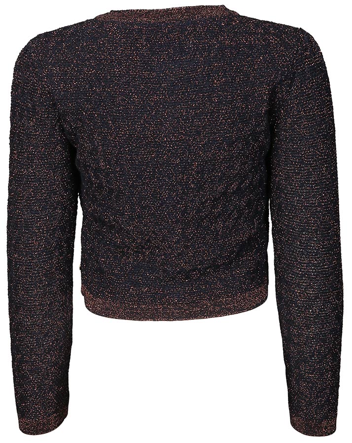 Glitzer-Cardigan TANKA in dunkelblau/kupfer