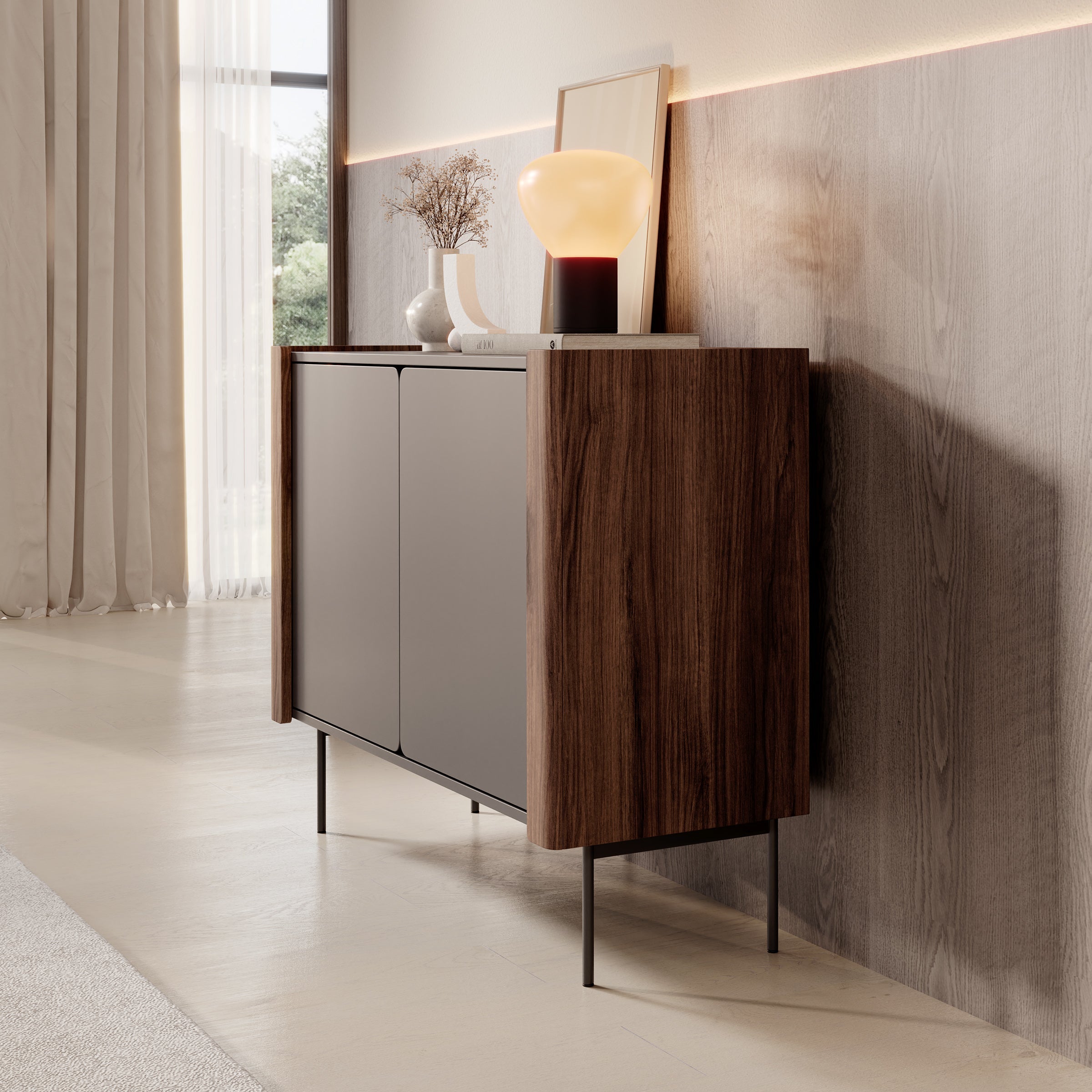 Meubella - Lux - Dressoir - Zwart - 105x40x83 cm