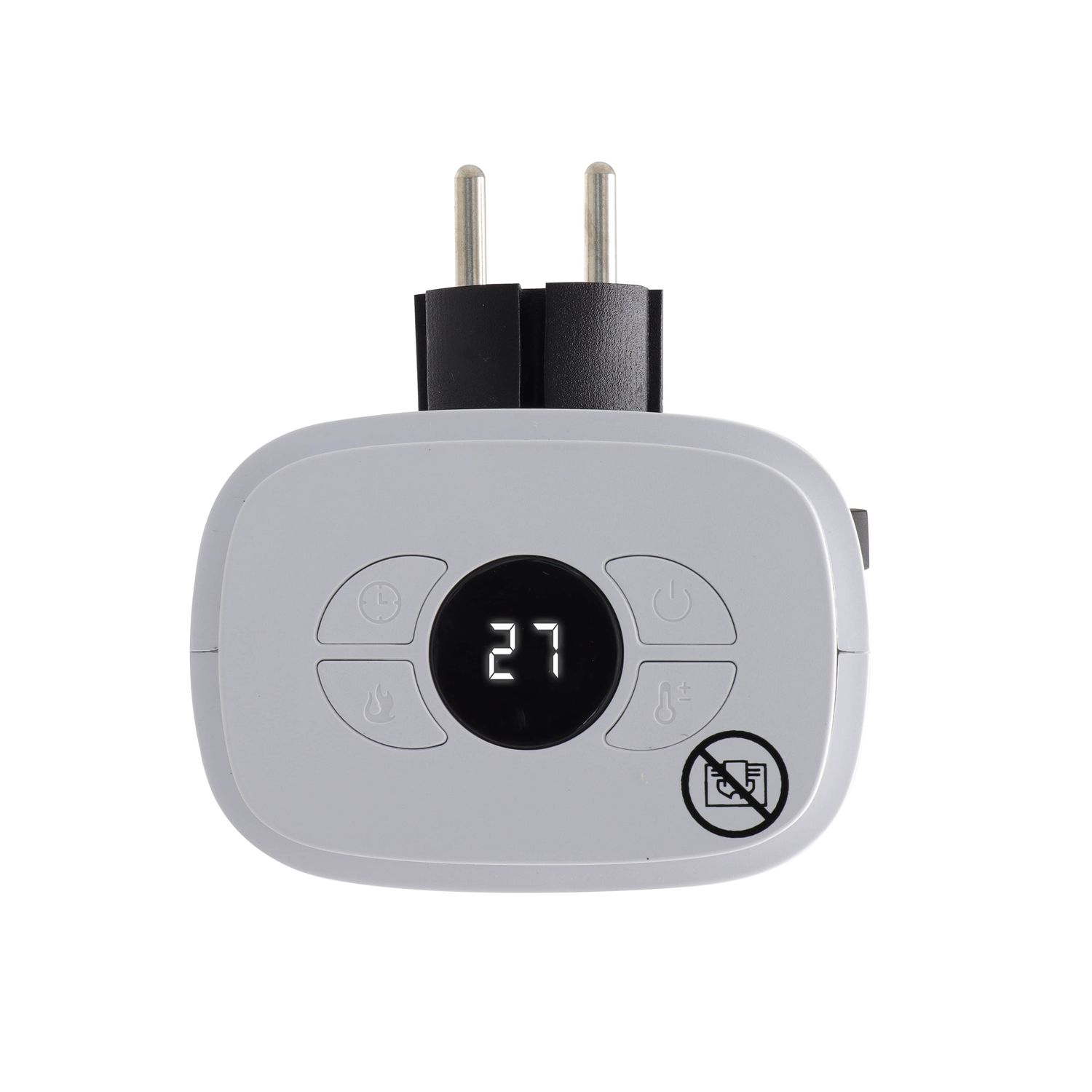 TroniTechnik® Steckdosen Heizlüfter Energiesparend Mini, Kaminfeuereffekt LCD Display Keramik Heizung mit Thermostat 400W