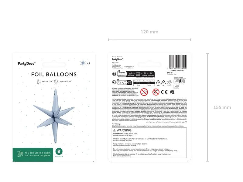 Ster Ballon Lichtblauw 50cm