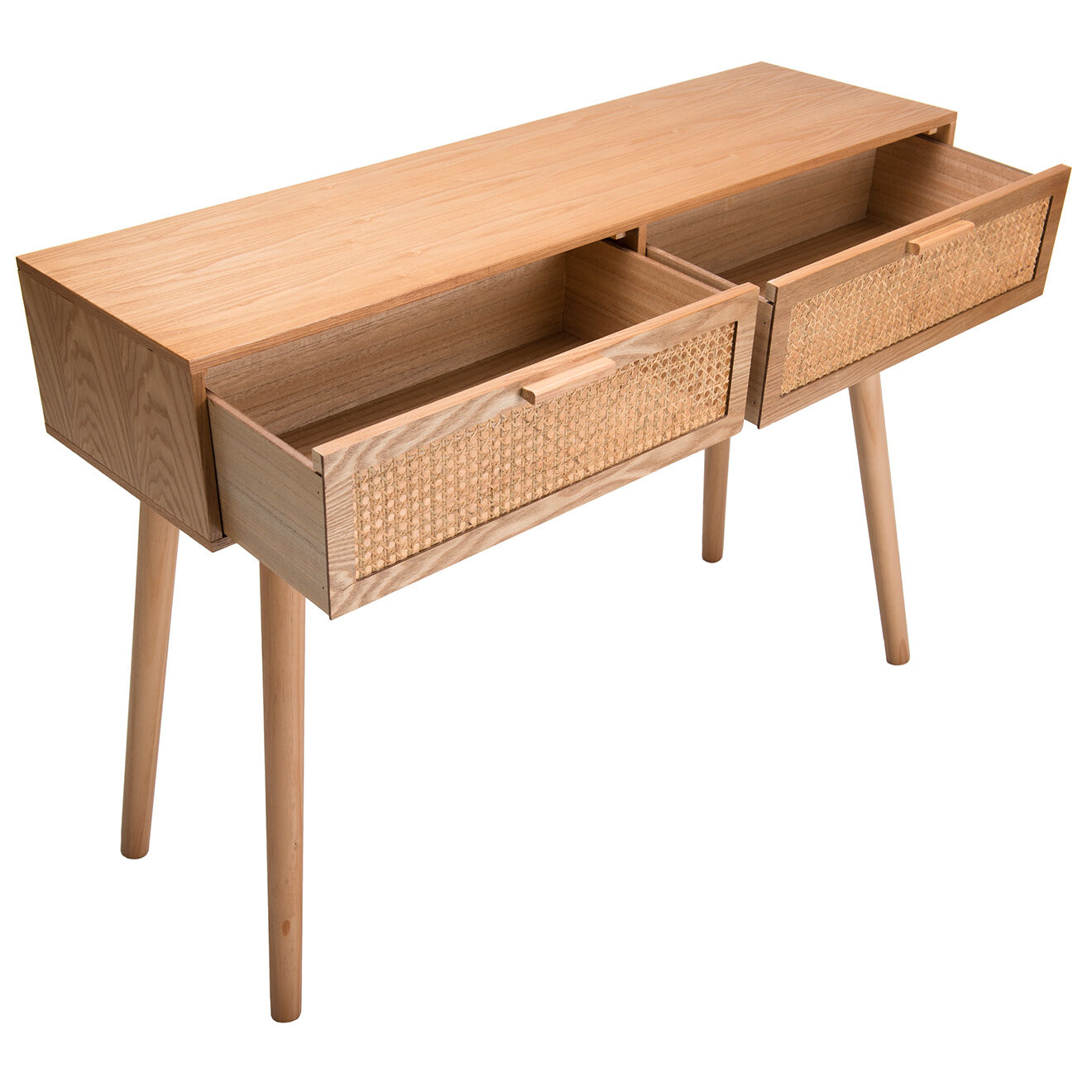 Macabane Console Rodrigo 2 Tiroirs Bois Clair - 110x33x81.5 cm