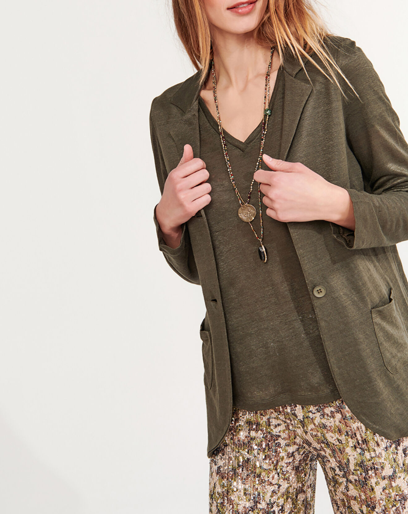 Lauren Vidal Veste 100% Lin Essential bronze
