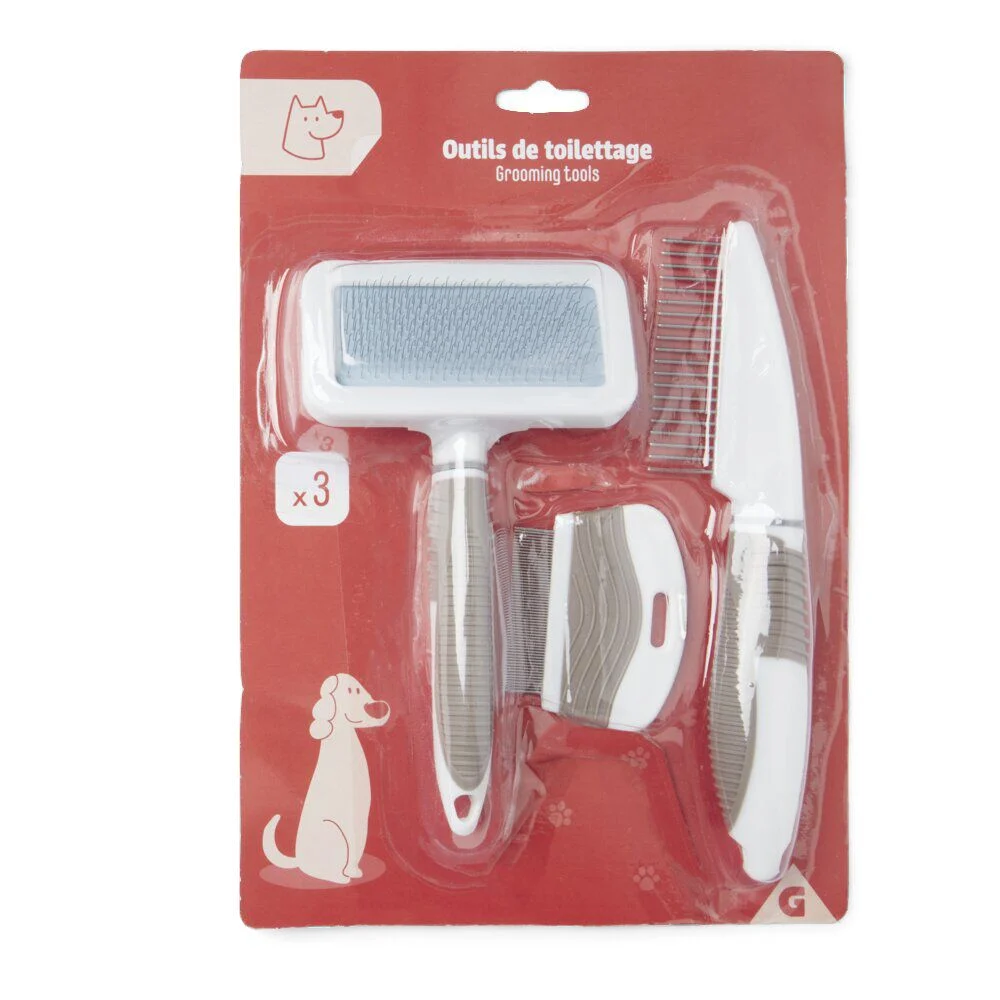 Lot de 3 accessoires de toilettage