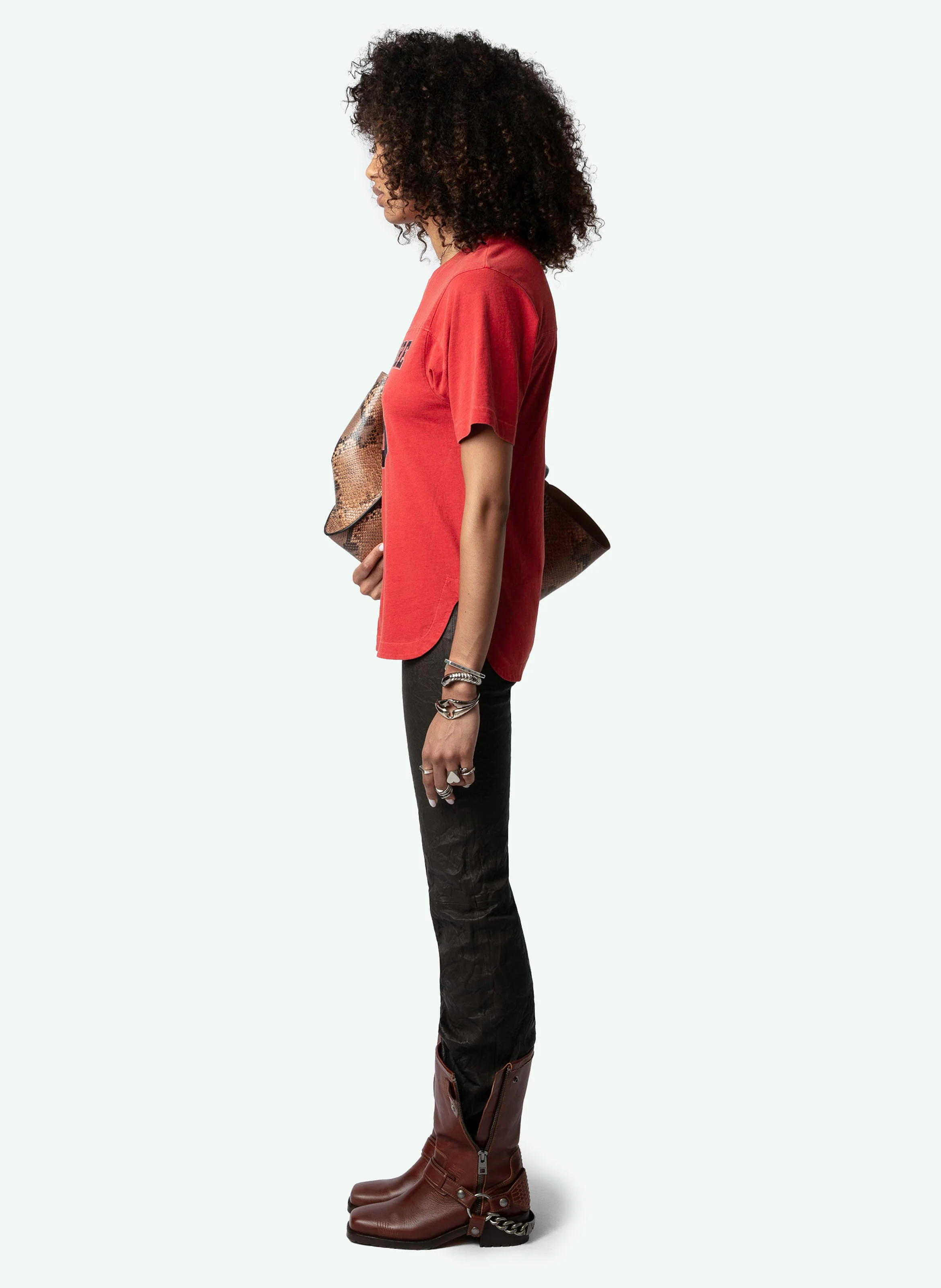 BOW - Tee-shirt imprimé en coton biologique| Rouge